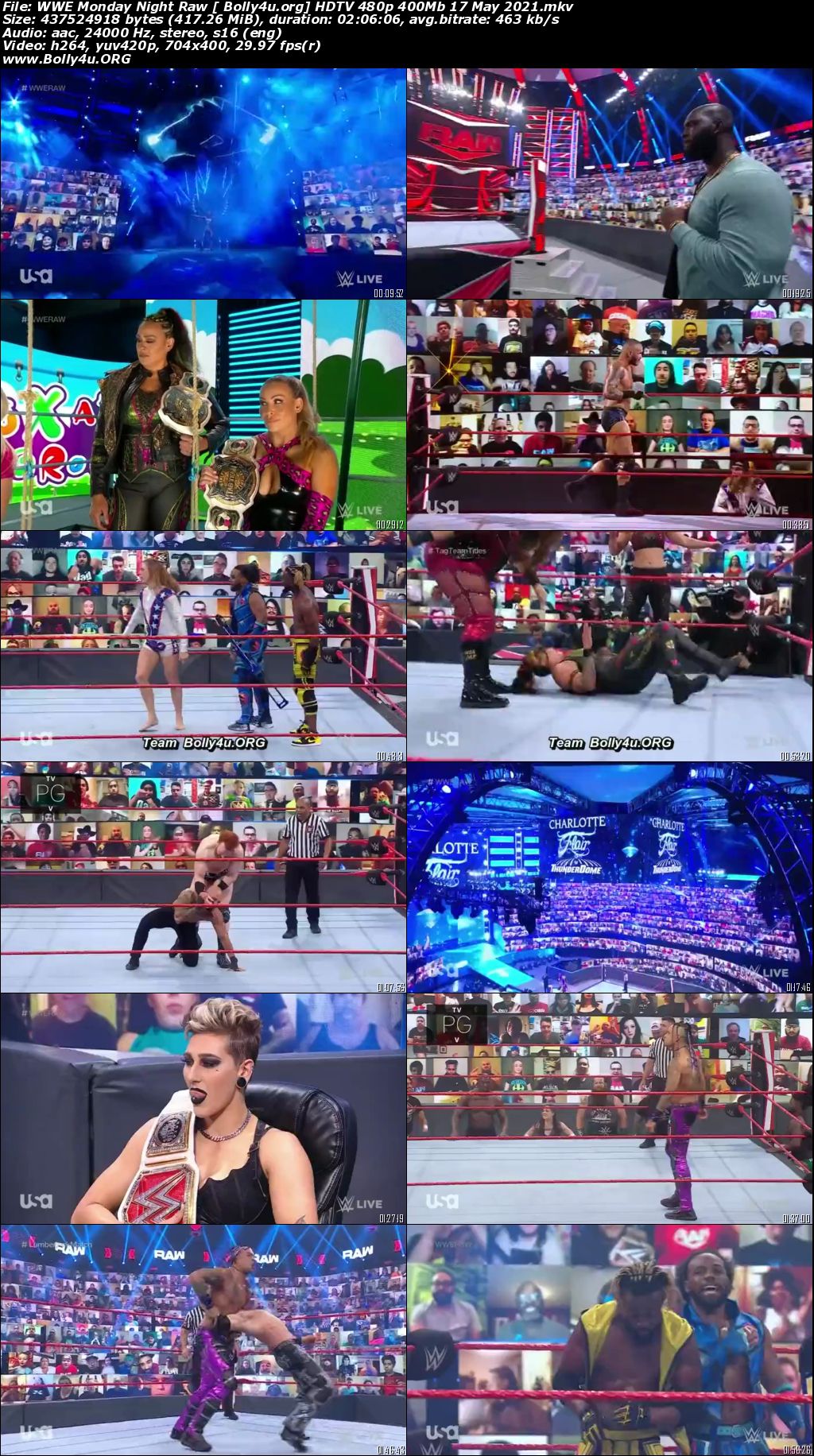 WWE Monday Night Raw HDTV 480p 400Mb 17 May 2021 Download