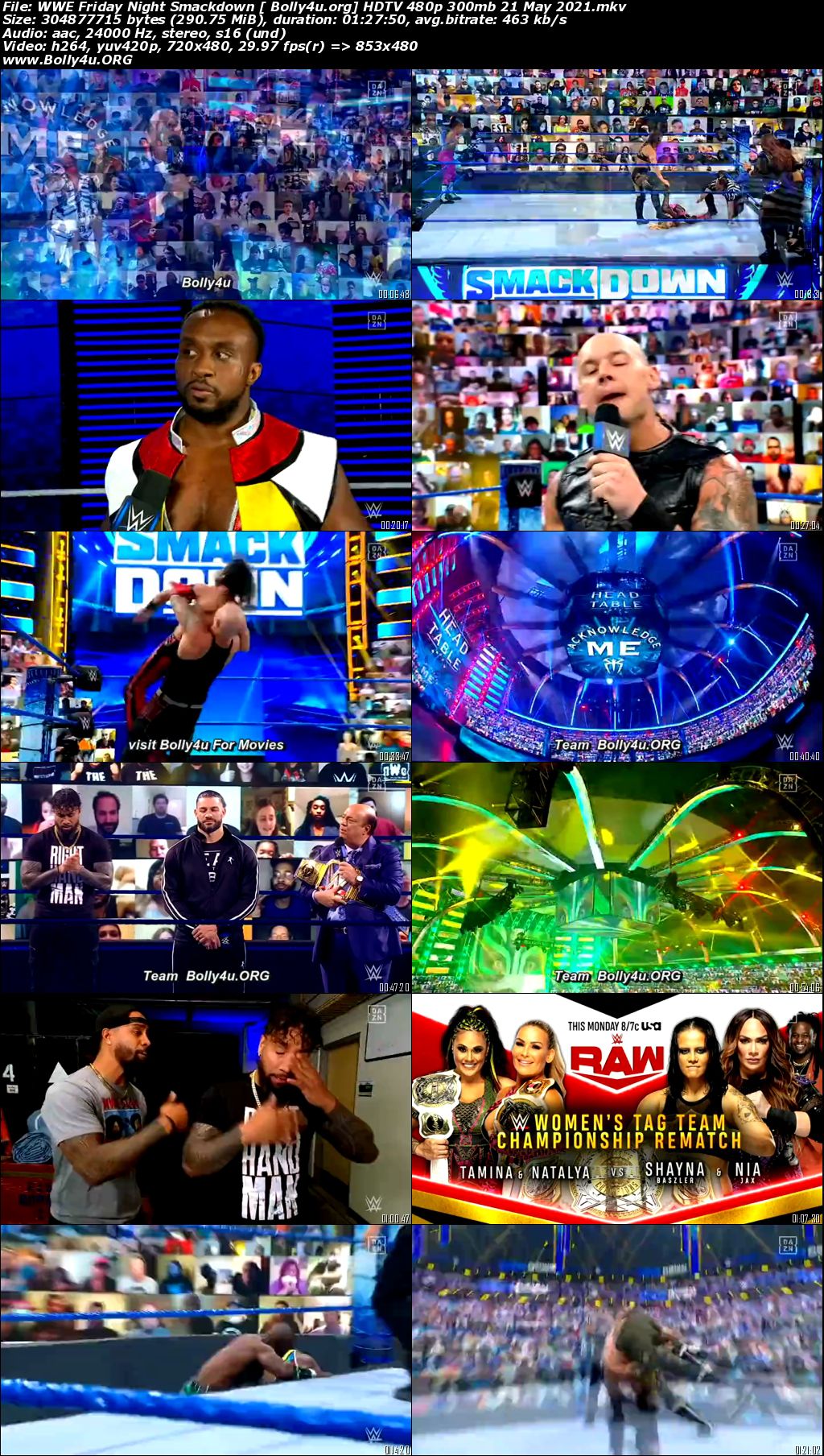 WWE Friday Night Smackdown HDTV 480p 300mb 21 May 2021 Download