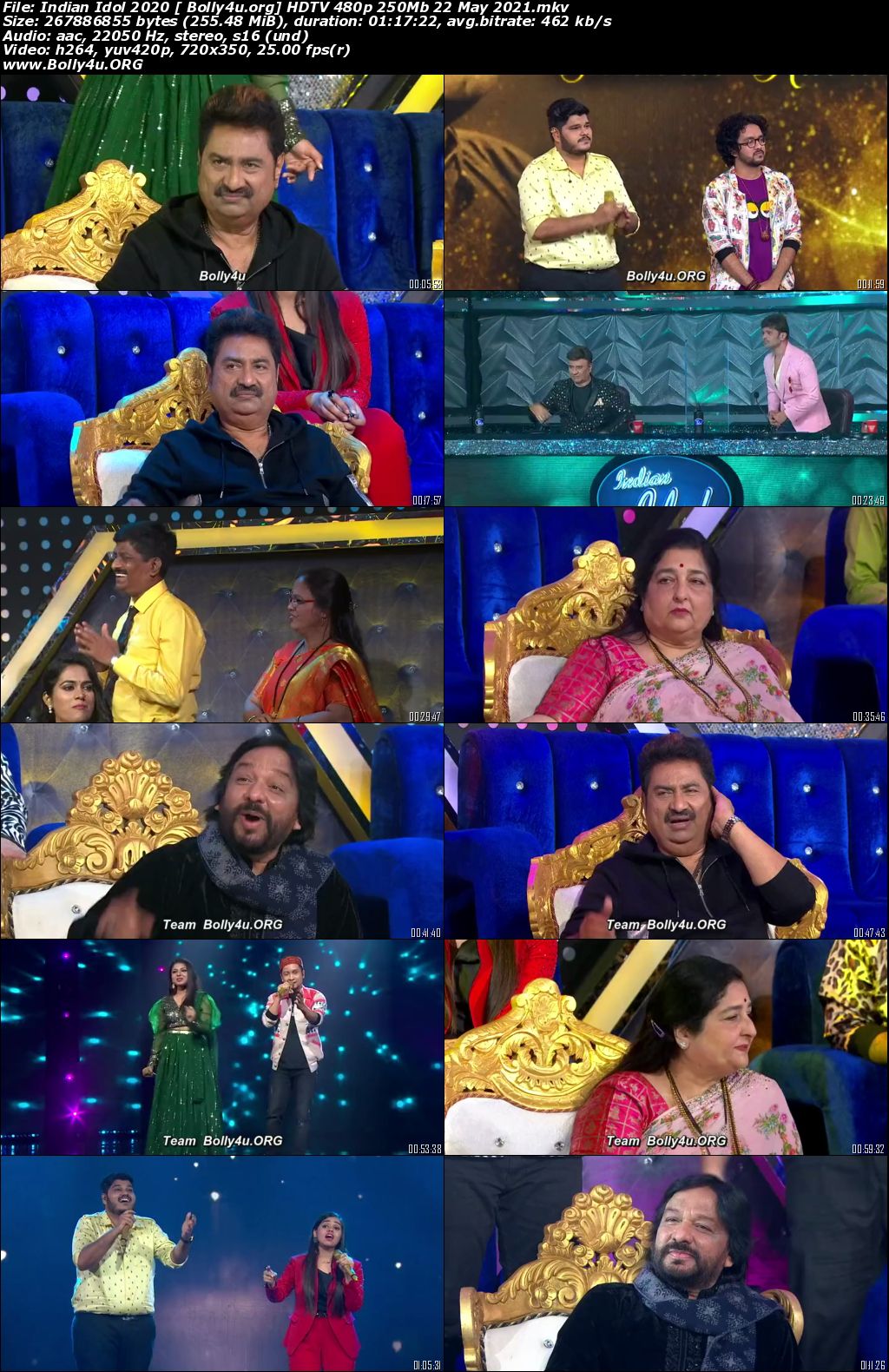 Indian Idol 2020 HDTV 480p 250Mb 22 May 2021 Download