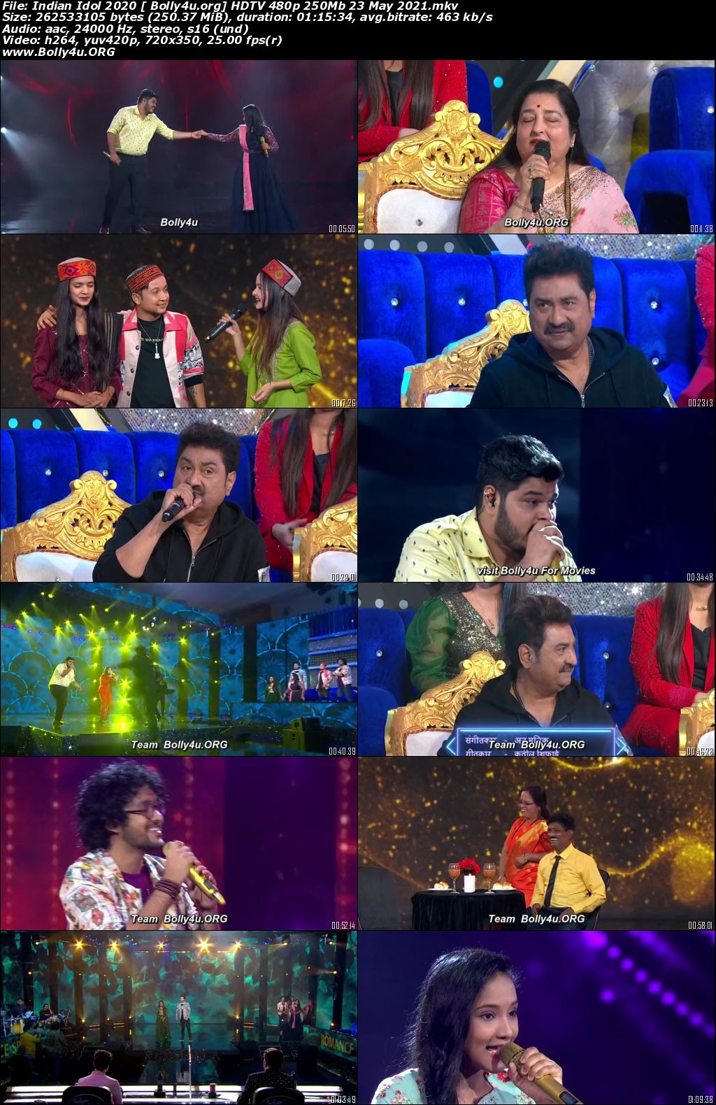 Indian Idol 2020 HDTV 480p 250Mb 23 May 2021 Download