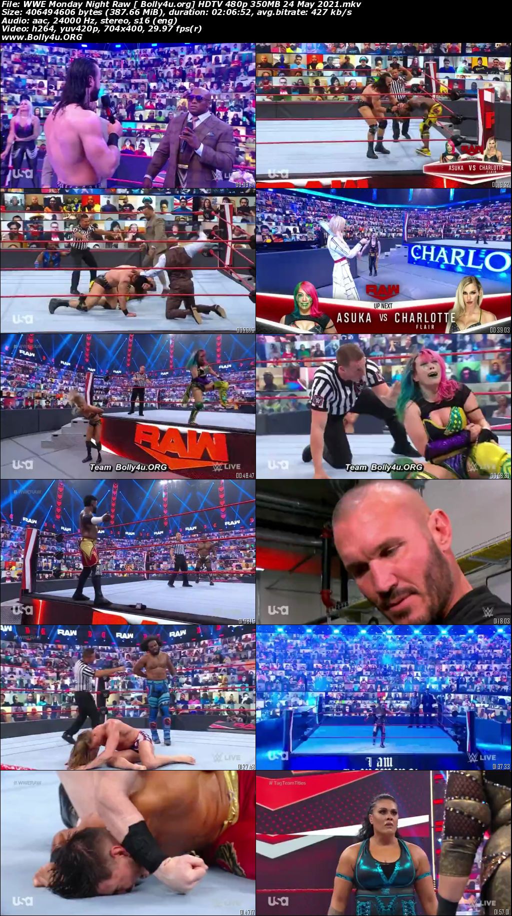WWE Monday Night Raw HDTV 480p 350MB 24 May 2021 Download