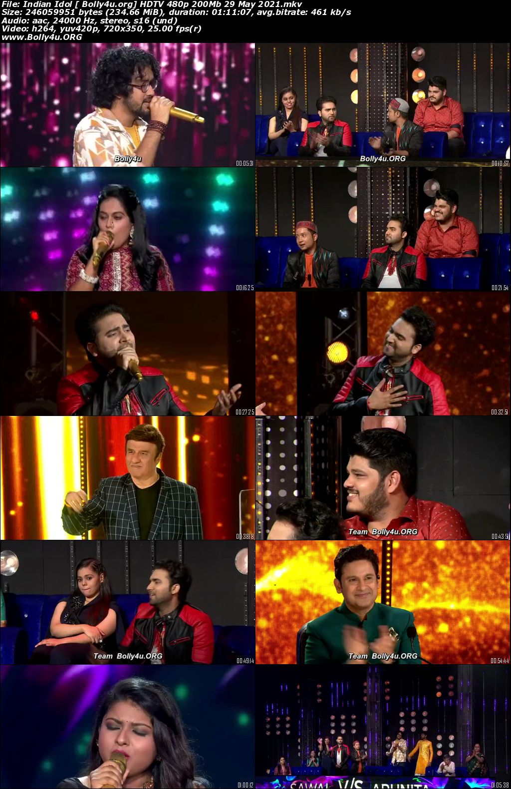 Indian Idol HDTV 480p 200Mb 29 May 2021 Download