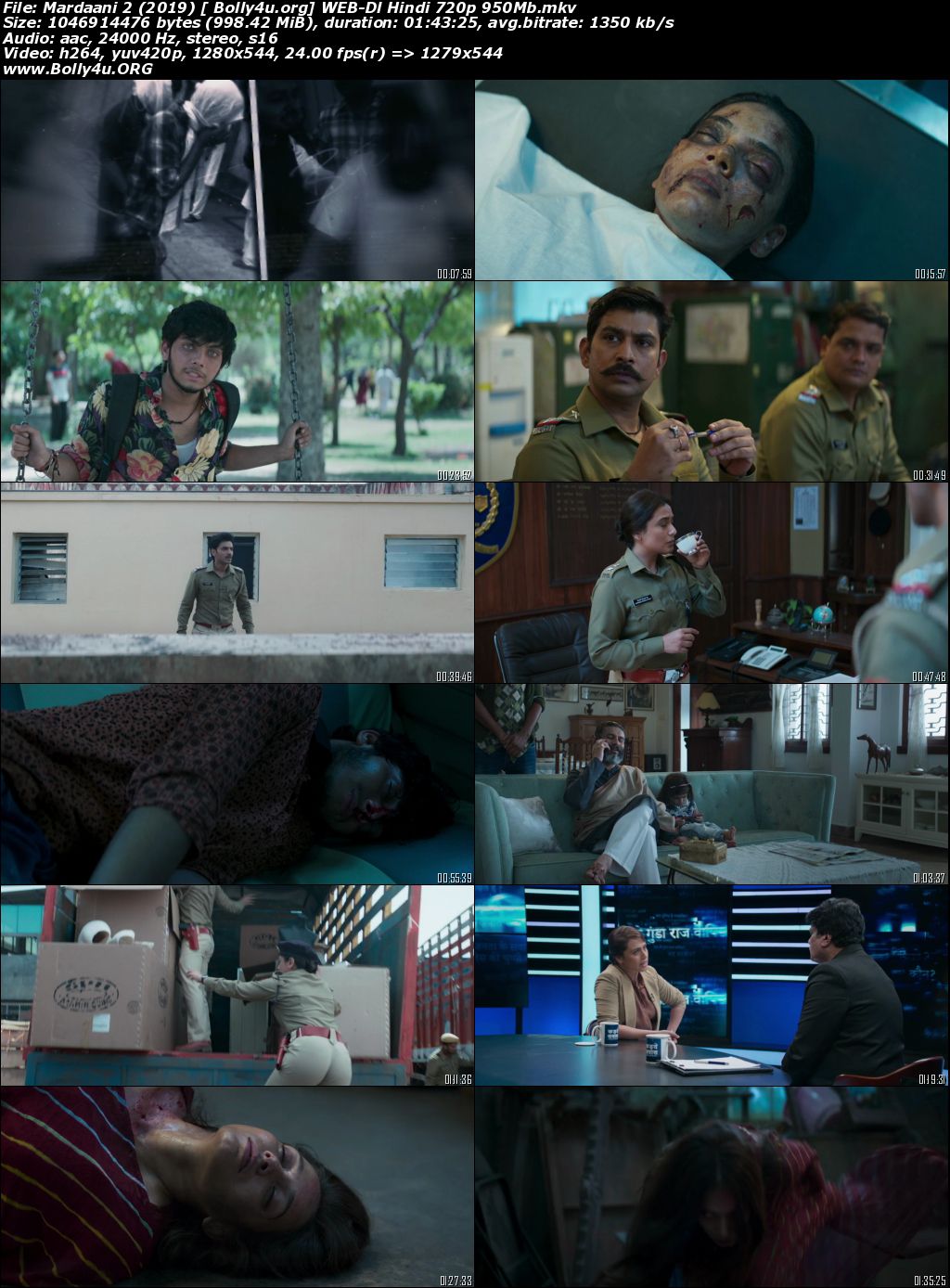 Mardaani 2 2019 WEB-DL 300MB Full Hindi Movie Download 480p