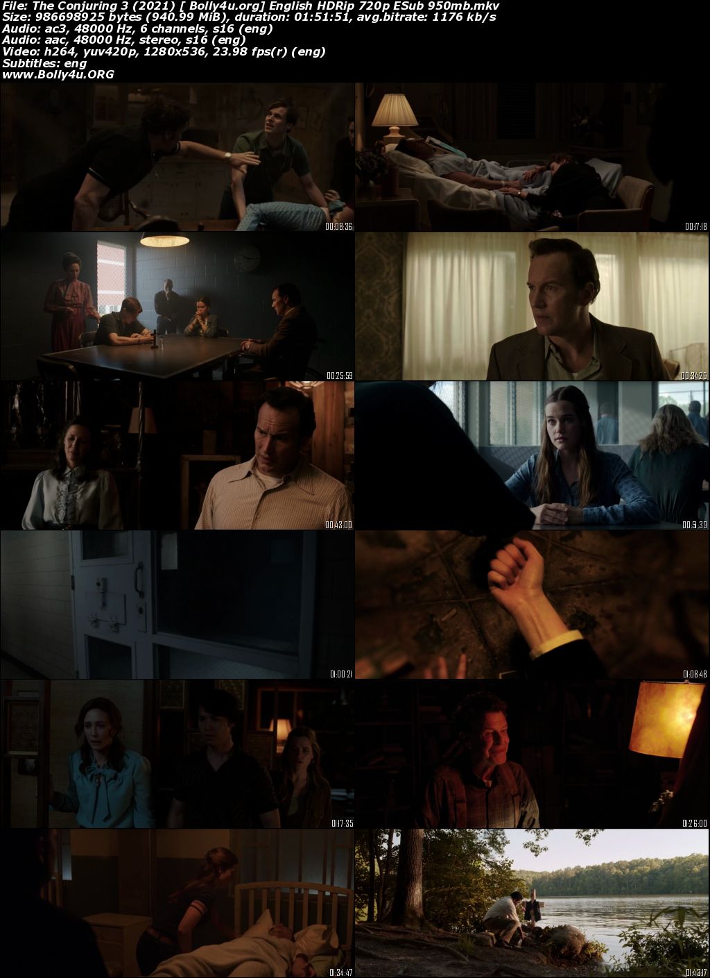The Conjuring 3 2021 HDRip 350Mb English 480p ESubs Download