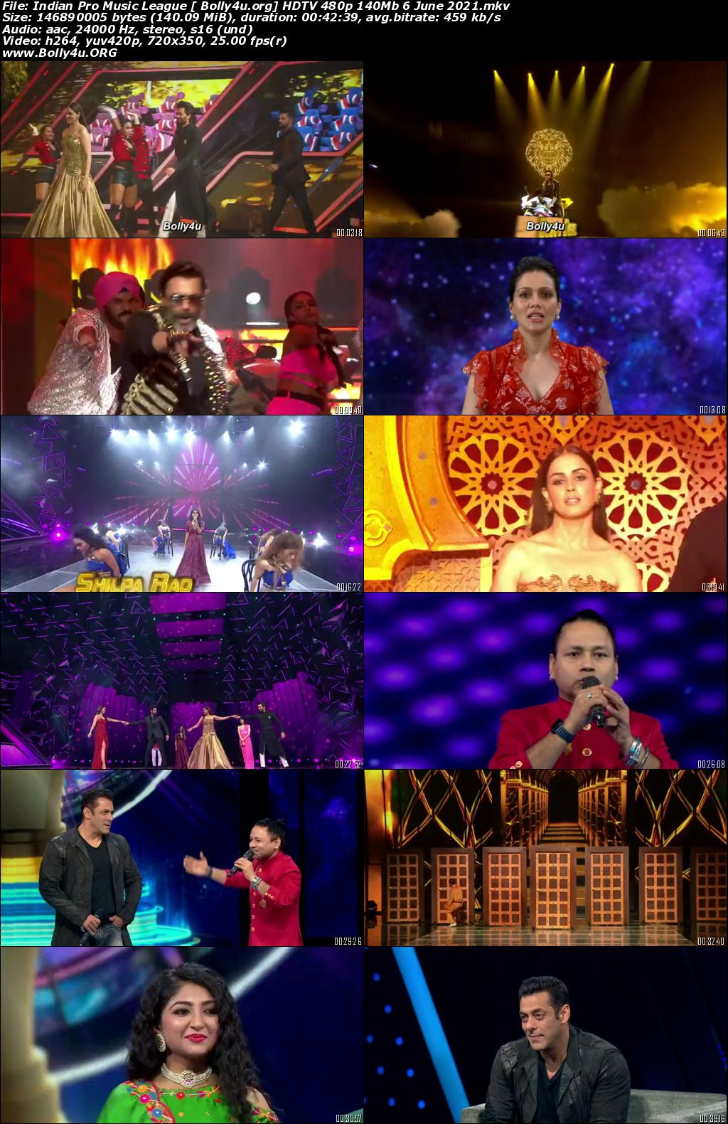Indian Pro Music League HDTV 480p 140Mb 6 June 2021 Download
