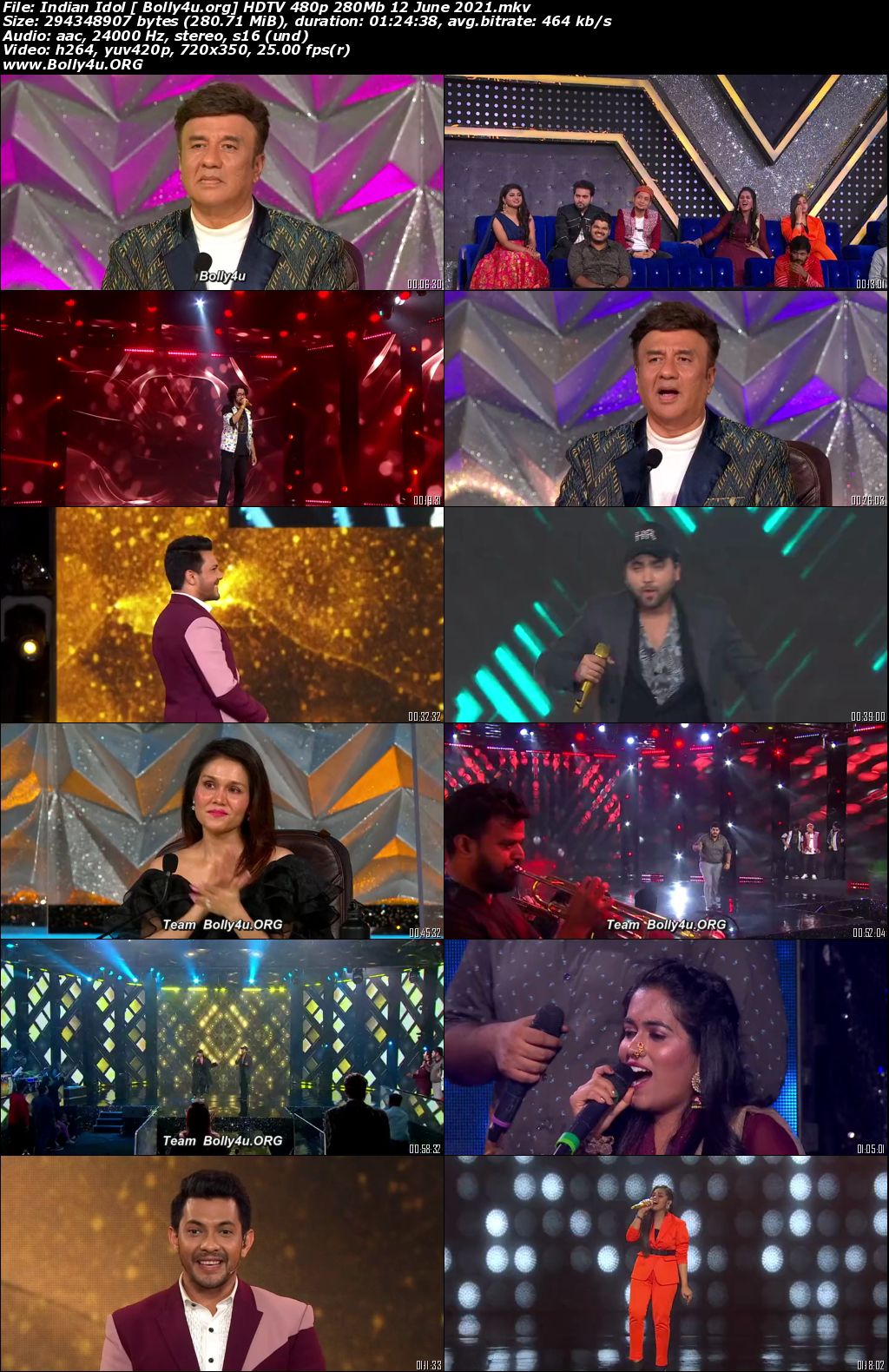 Indian Idol HDTV 480p 280Mb 12 June 2021 Download