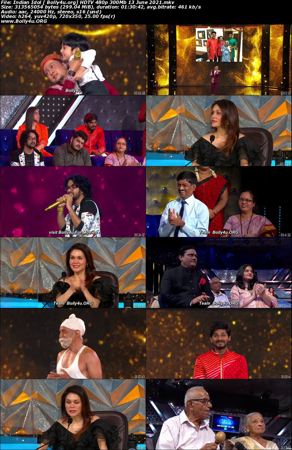 Indian Idol HDTV 480p 300Mb 13 June 2021 Download