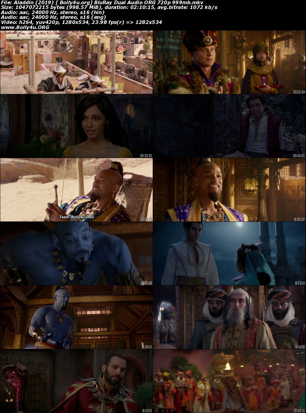 Aladdin 2019 BluRay 999Mb Hindi Dual Audio ORG 720p ESub Download