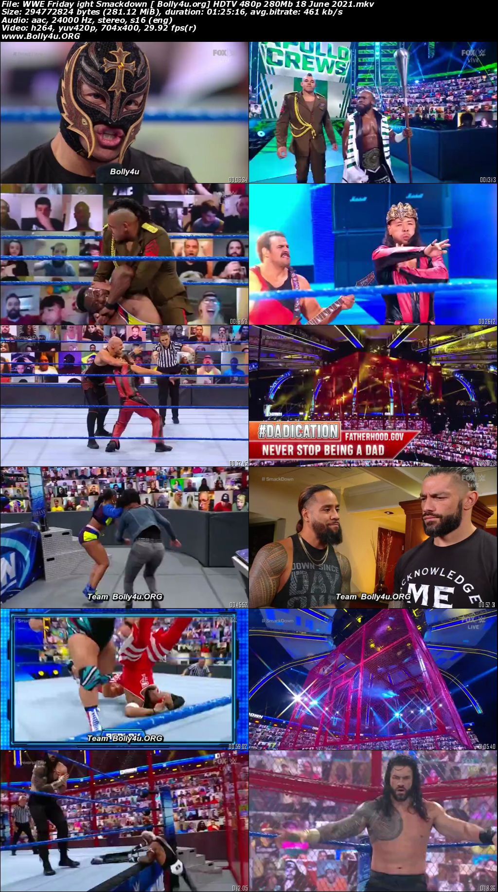 WWE Friday Night Smackdown HDTV 480p 280Mb 18 June 2021 Download