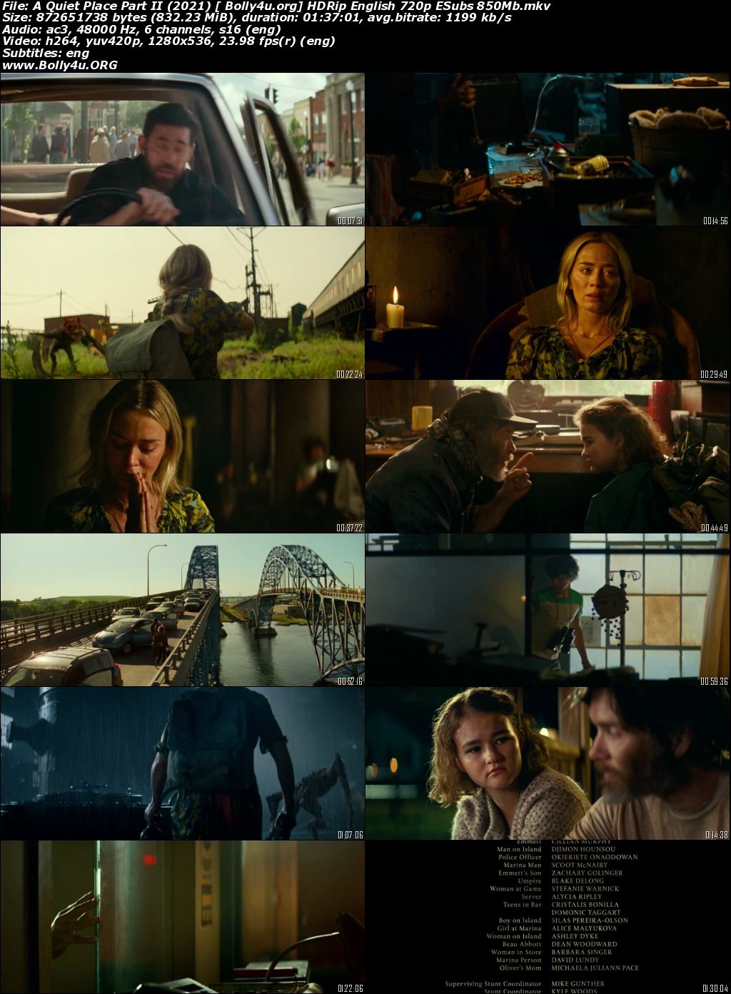 A Quiet Place Part II 2021 HDRip 850Mb English 720p ESubs Download