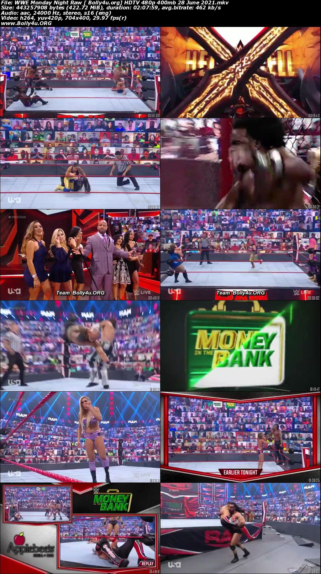 WWE Monday Night Raw HDTV 480p 400mb 28 June 2021 Download