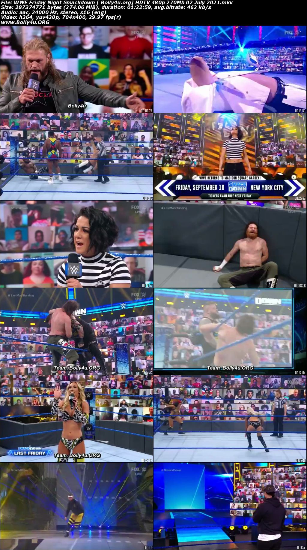 WWE Friday Night Smackdown HDTV 480p 270Mb 02 July 2021 Download