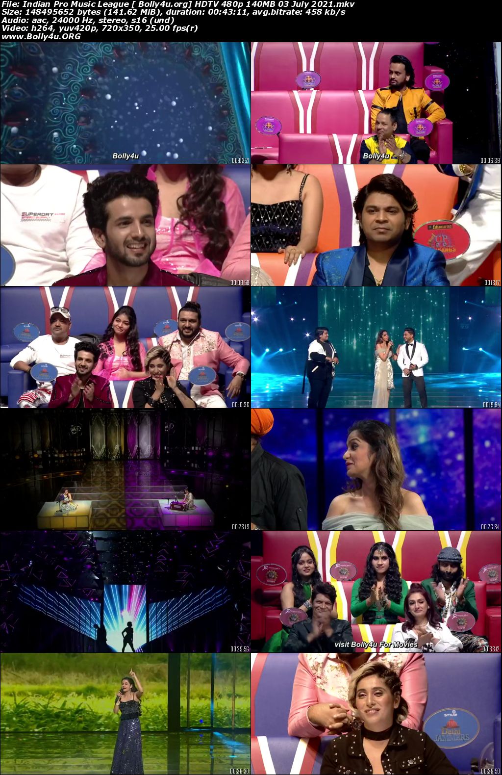 Indian Pro Music League HDTV 480p 140MB 03 July 2021 Download