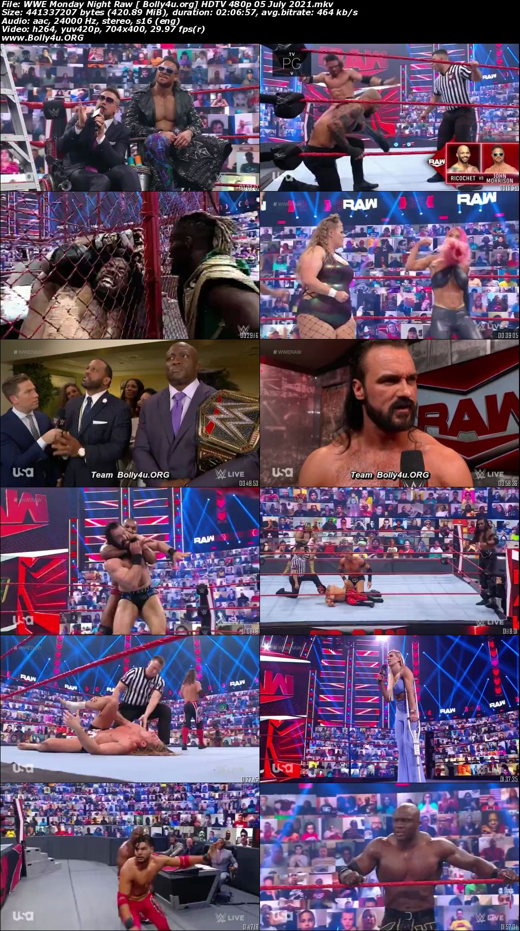 WWE Monday Night Raw HDTV 400Mb 480p 05 July 2021 Download