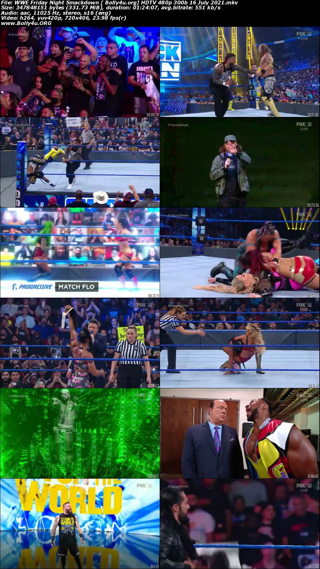 WWE Friday Night Smackdown HDTV 480p 300b 16 July 2021 Download