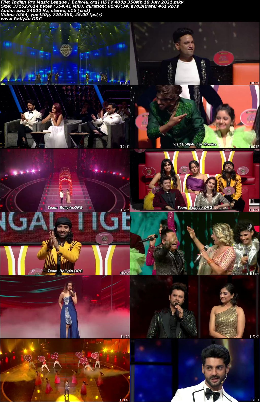 Indian Pro Music League HDTV 480p 350Mb 18 July 2021 Download