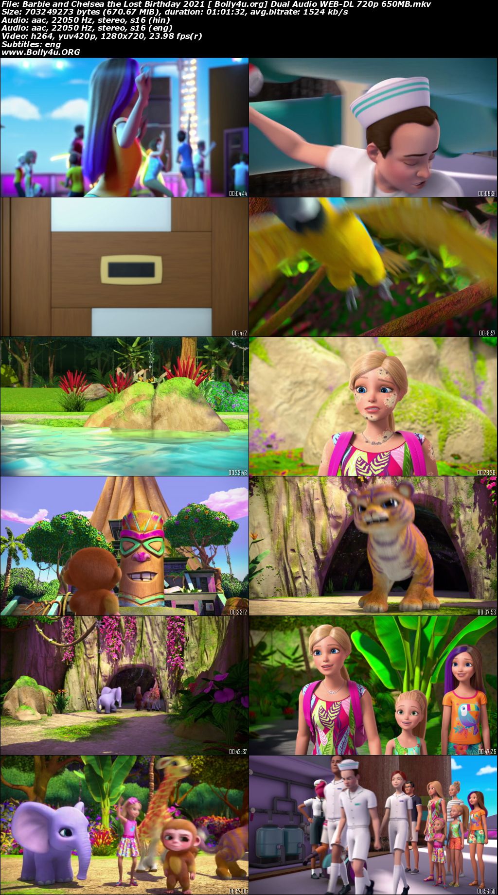 Barbie and Chelsea the Lost Birthday 2021 WEB-DL 200MB Hindi Dual Audio 480p Download