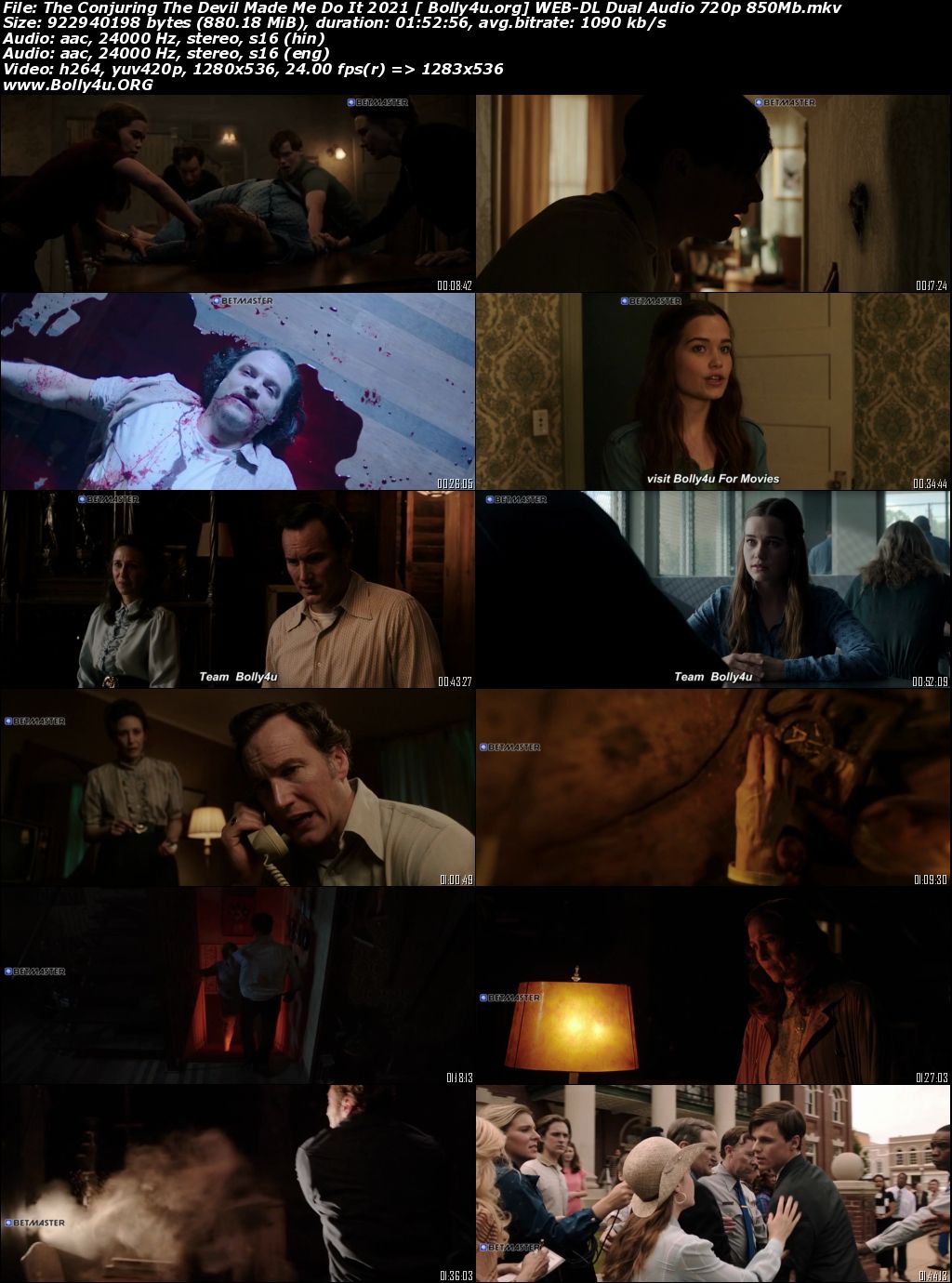 The Conjuring The Devil Made Me Do It 2021 WEB-DL 850MB Hindi CAM Dual Audio 720p Download