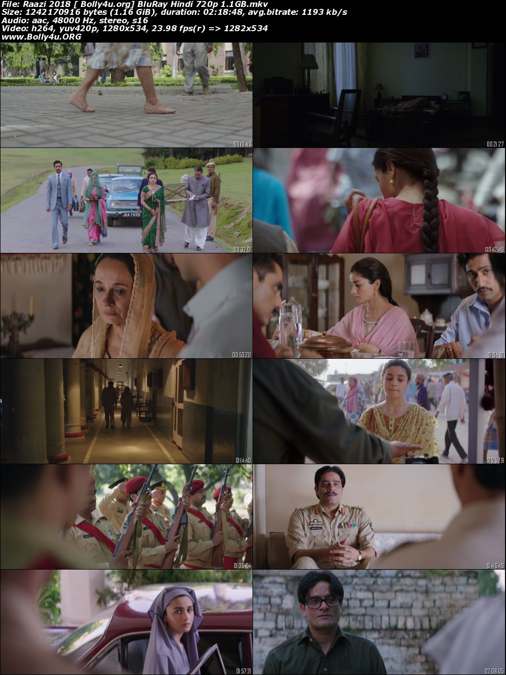 Raazi 2018 BluRay 400MB Full Hindi Movie Download 480p ESub