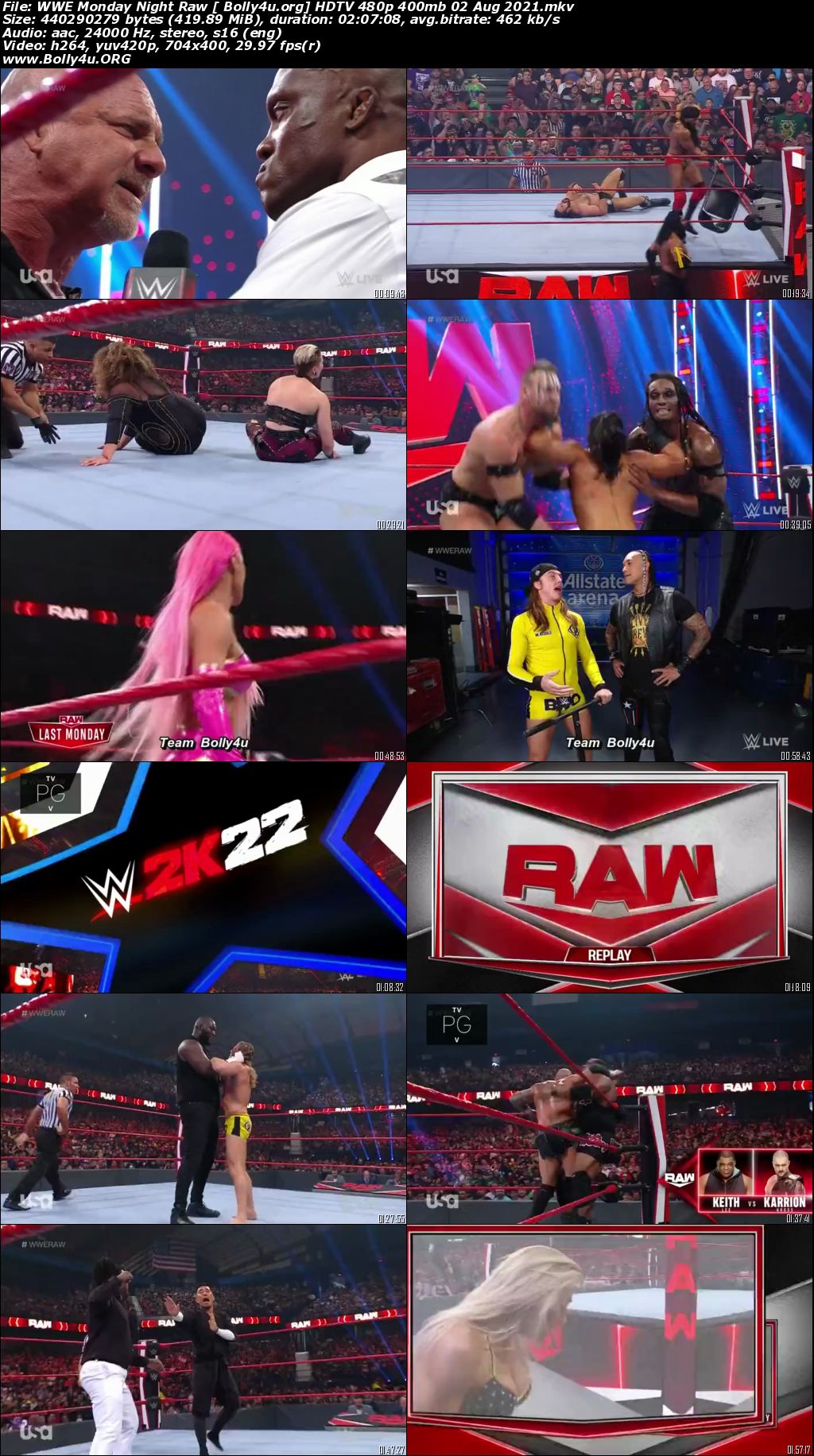 WWE Monday Night Raw HDTV 480p 400mb 02 Aug 2021 Download