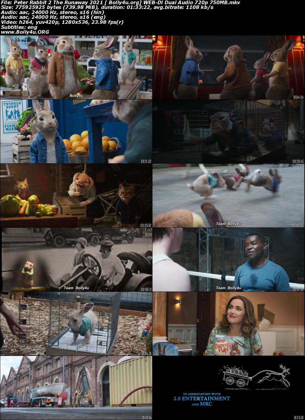 Peter Rabbit 2 The Runaway 2021 WEB-DL 750Mb Hindi Dual Audio 720p Download