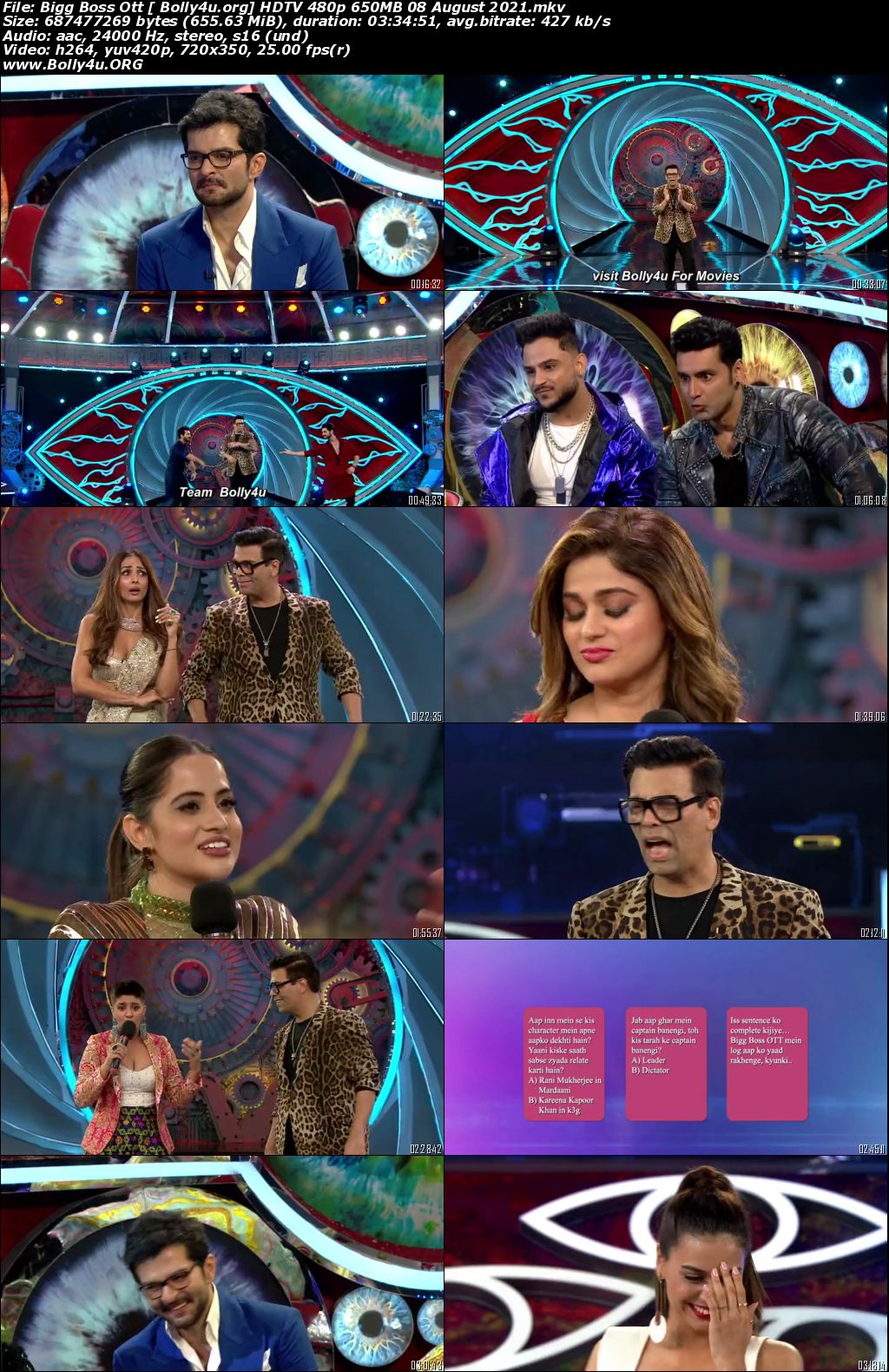 Bigg Boss OTT HDTV 480p 650MB 08 August 2021 Download