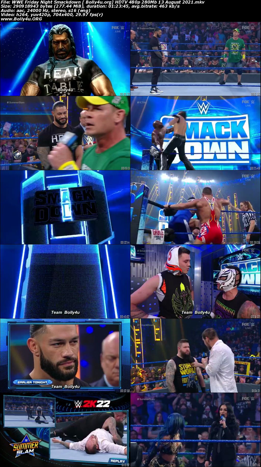 WWE Friday Night Smackdown HDTV 480p 280Mb 13 August 2021 Download