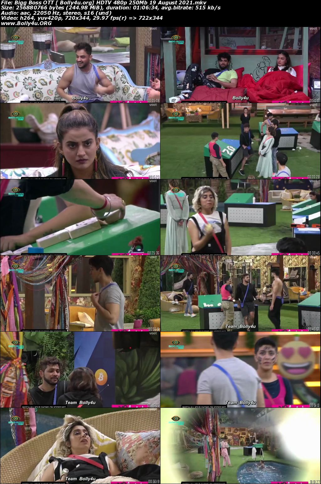 Bigg Boss OTT HDTV 480p 250Mb 19 August 2021 Download