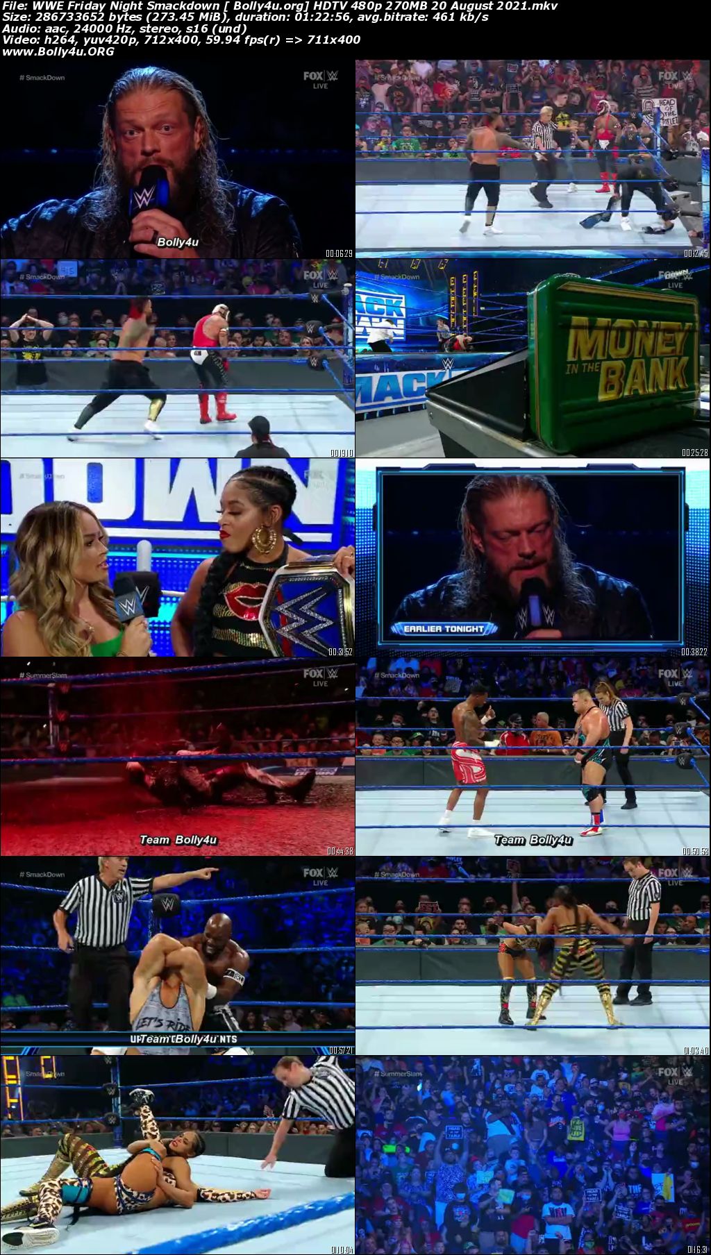 WWE Friday Night Smackdown HDTV 480p 270MB 20 August 2021 Download