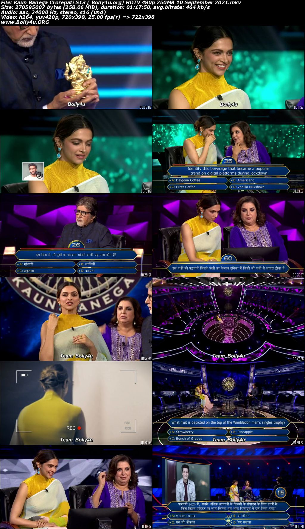 Kaun Banega Crorepati S13 HDTV 480p 250MB 10 September 2021 Download