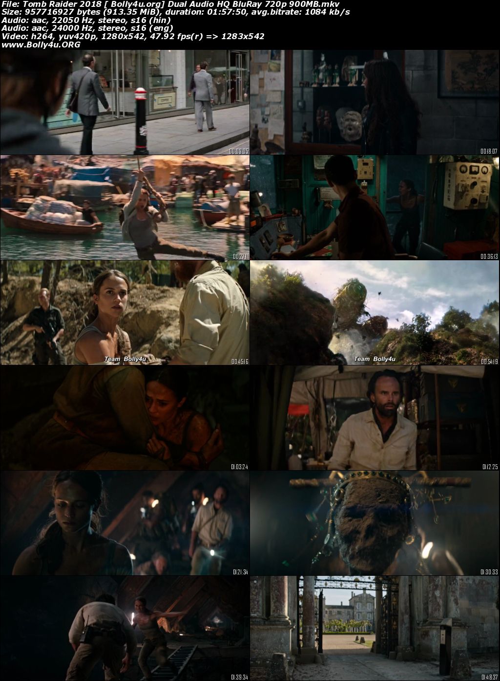 Tomb Raider 2018 BluRay 900Mb Hindi HQ Dual Audio 720p Download