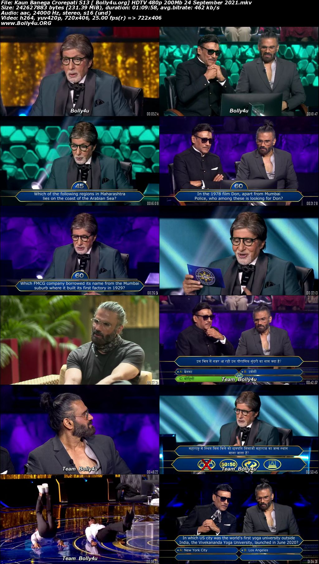 Kaun Banega Crorepati S13 HDTV 480p 200Mb 24 September 2021 Download