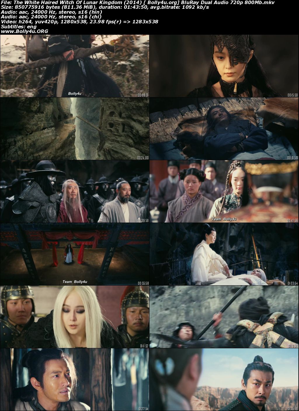 The White Haired Witch Of Lunar Kingdom 2014 BluRay 800MB Hindi Dual Audio 720p Download