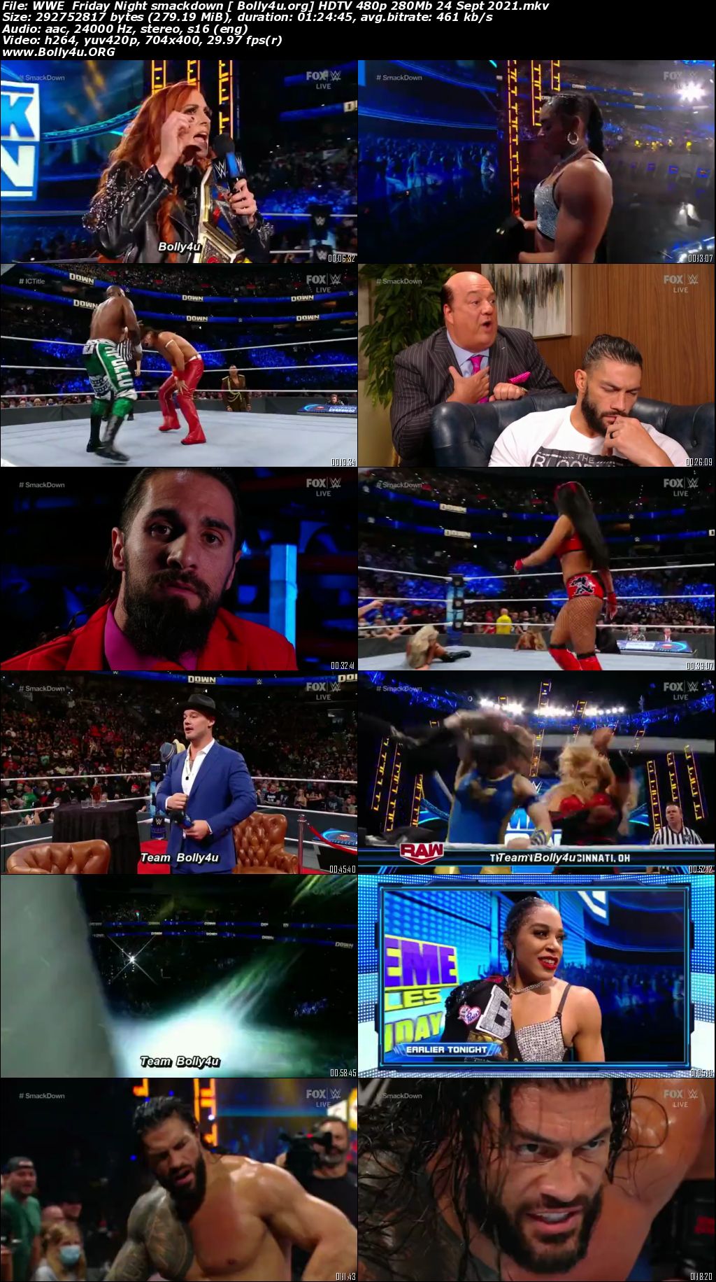 WWE  Friday Night Smackdown HDTV 480p 280Mb 24 Sept 2021 Download