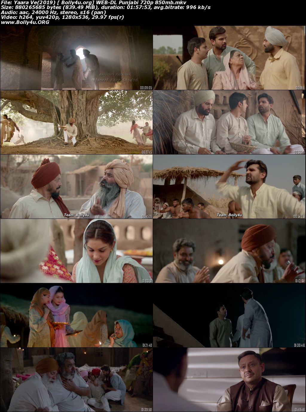 Yaara Ve 2019 WEB-DL 400Mb Punjabi Movie Download 480p
