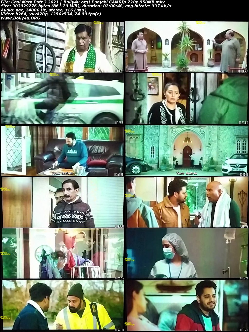 Chal Mera Putt 3 2021 CAMRip 850Mb Punjabi Movie Download 720p