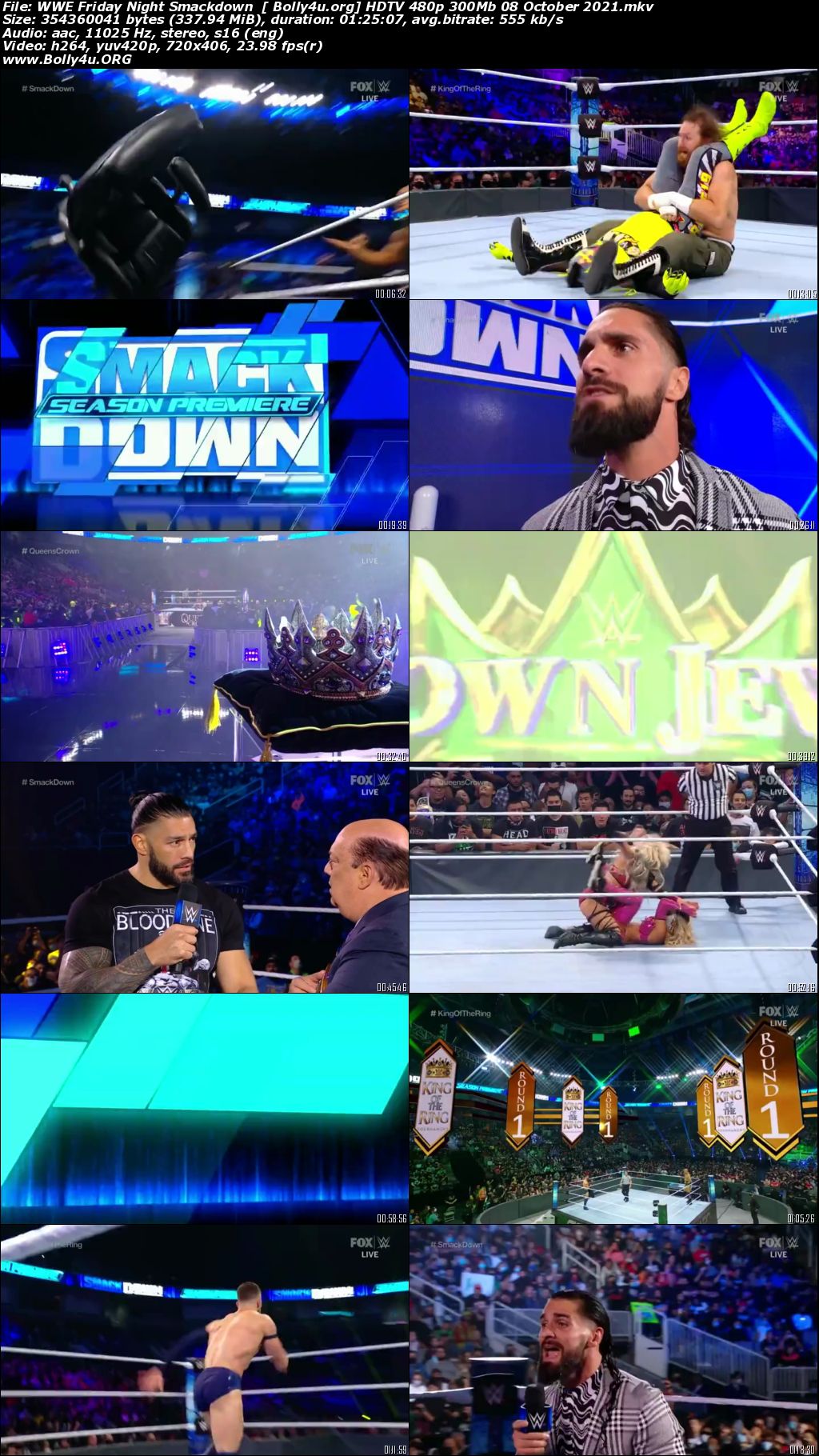 WWE Friday Night Smackdown HDTV 480p 300Mb 08 October 2021 Download