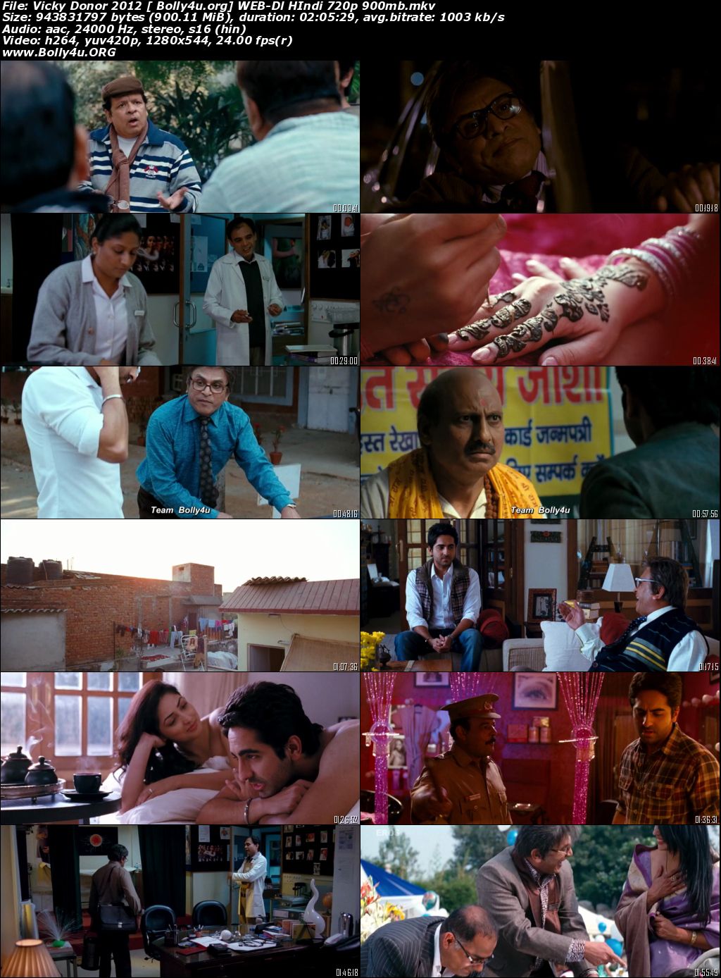 Vicky Donor 2012 BluRay 900MB Hindi Movie 720p Download