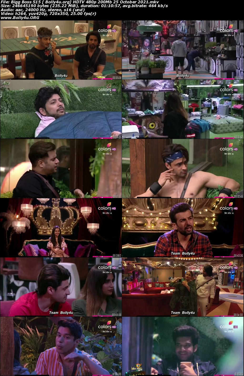 Bigg Boss S15 HDTV 480p 200Mb 25 October 2021 Download