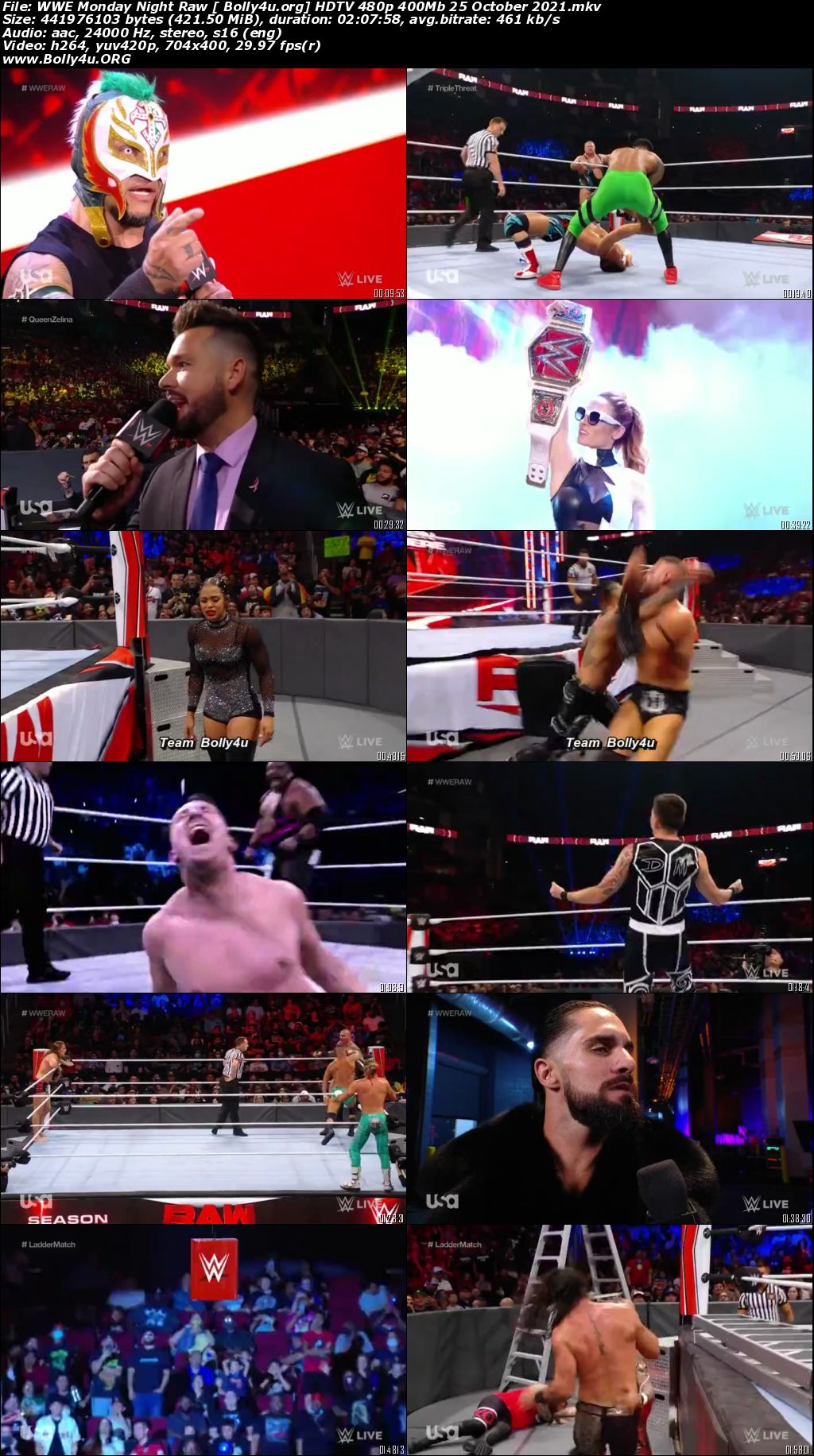 WWE Monday Night Raw HDTV 480p 400Mb 25 October 2021 Download
