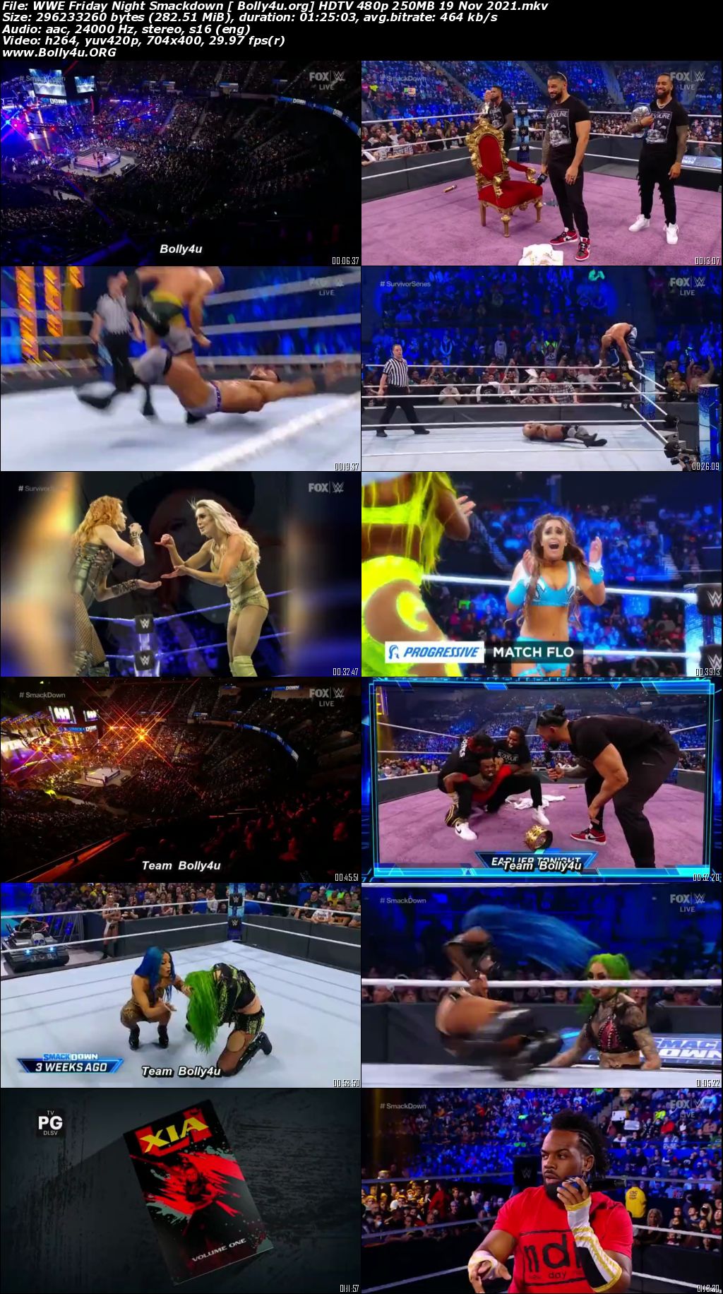 WWE Friday Night Smackdown HDTV 480p 250MB 19 Nov 2021 Download