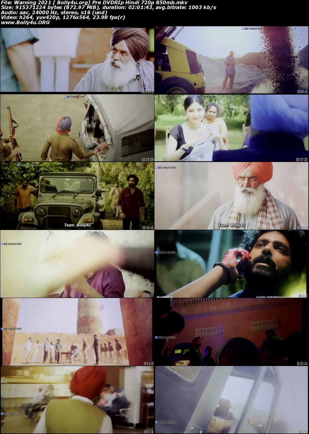 Warning 2021 Pre DVDRip 350MB Punjabi Movie Download 480p