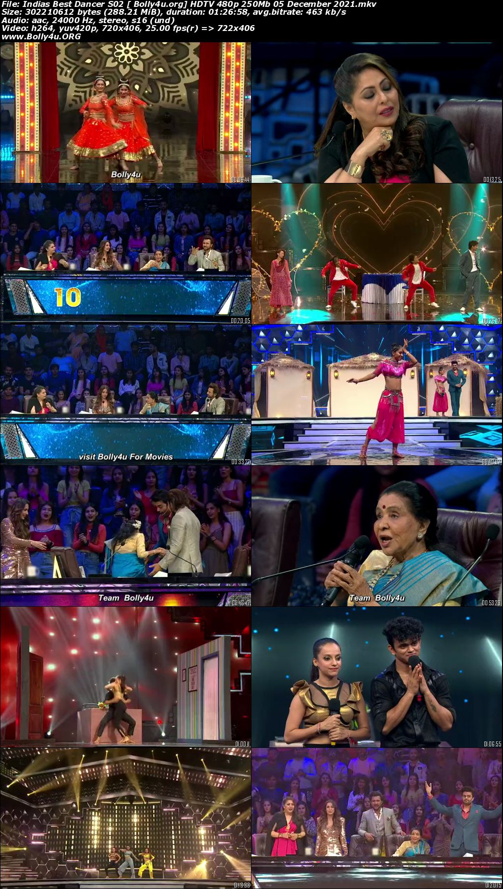 Indias Best Dancer S02 HDTV 480p 250Mb 05 December 2021 Download