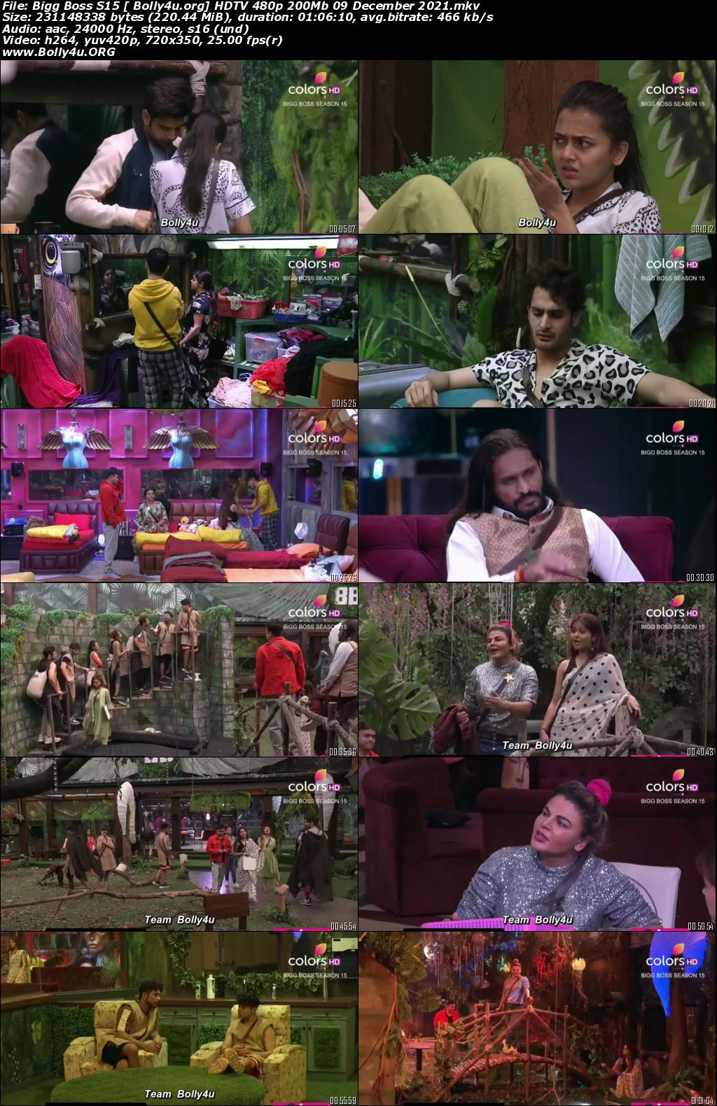 Bigg Boss S15 HDTV 480p 200Mb 09 December 2021 Download