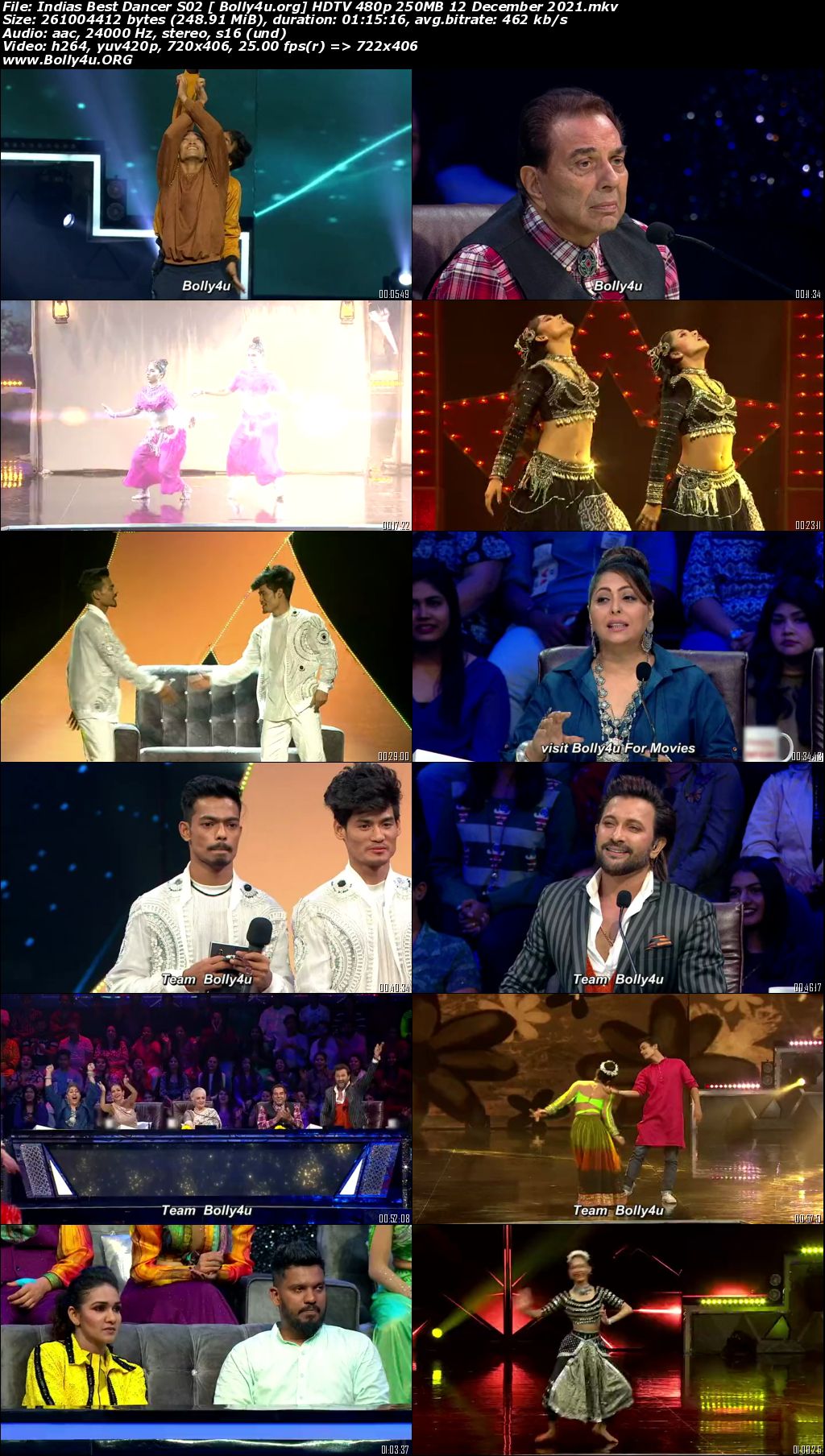 Indias Best Dancer S02 HDTV 480p 250MB 12 December 2021 Download