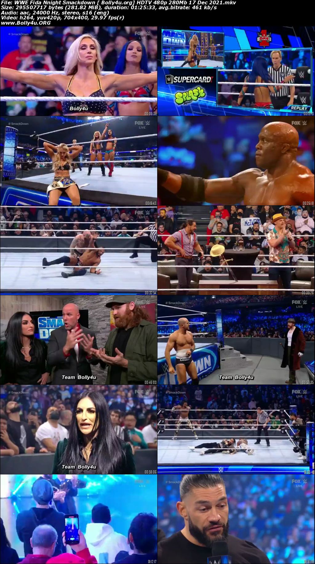 WWE Friday Night Smackdown HDTV 480p 280Mb 17 Dec 2021 Download
