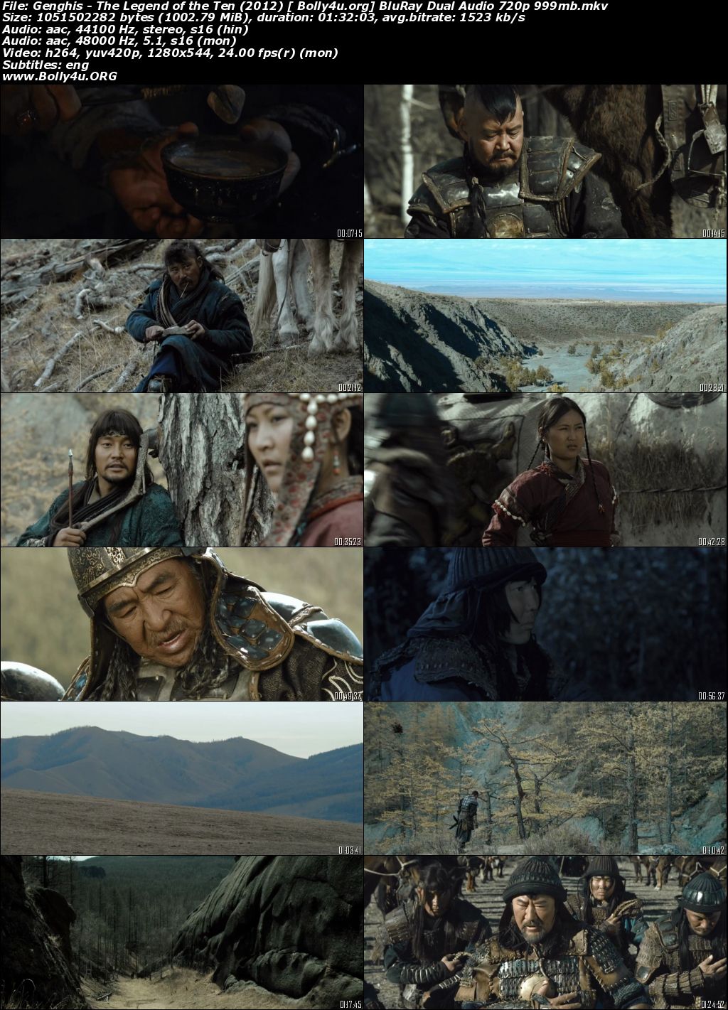 Genghis The Legend of the Ten 2012 BluRay 300MB Hindi Dual Audio 480p Download