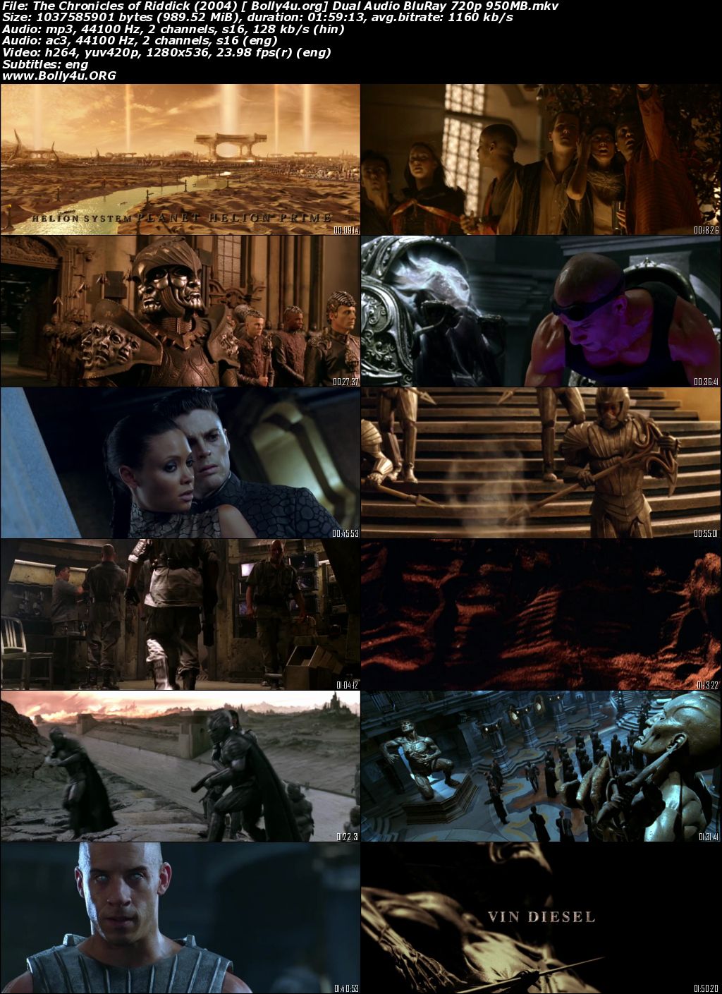 The Chronicles of Riddick 2004 BluRay Hindi 350MB Dual Audio 480p Download