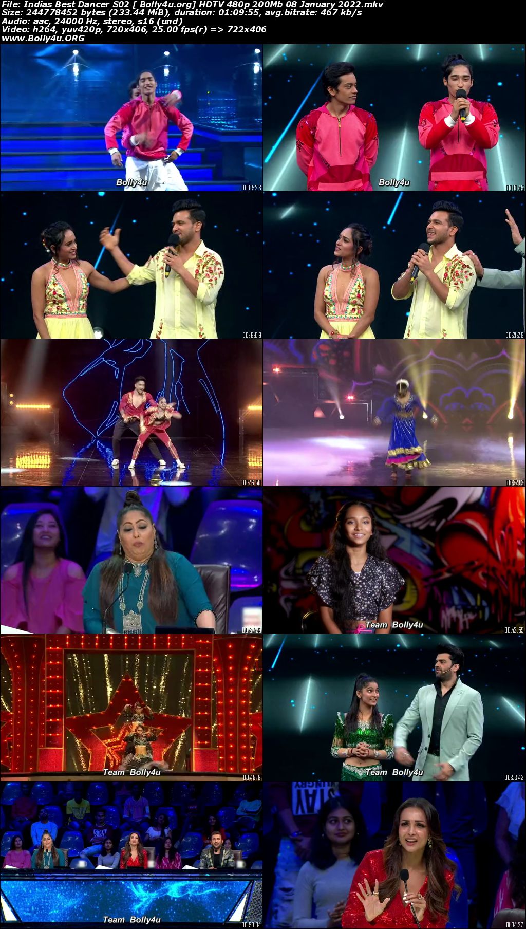 Indias Best Dancer S02 HDTV 480p 200Mb 08 January 2022 Download