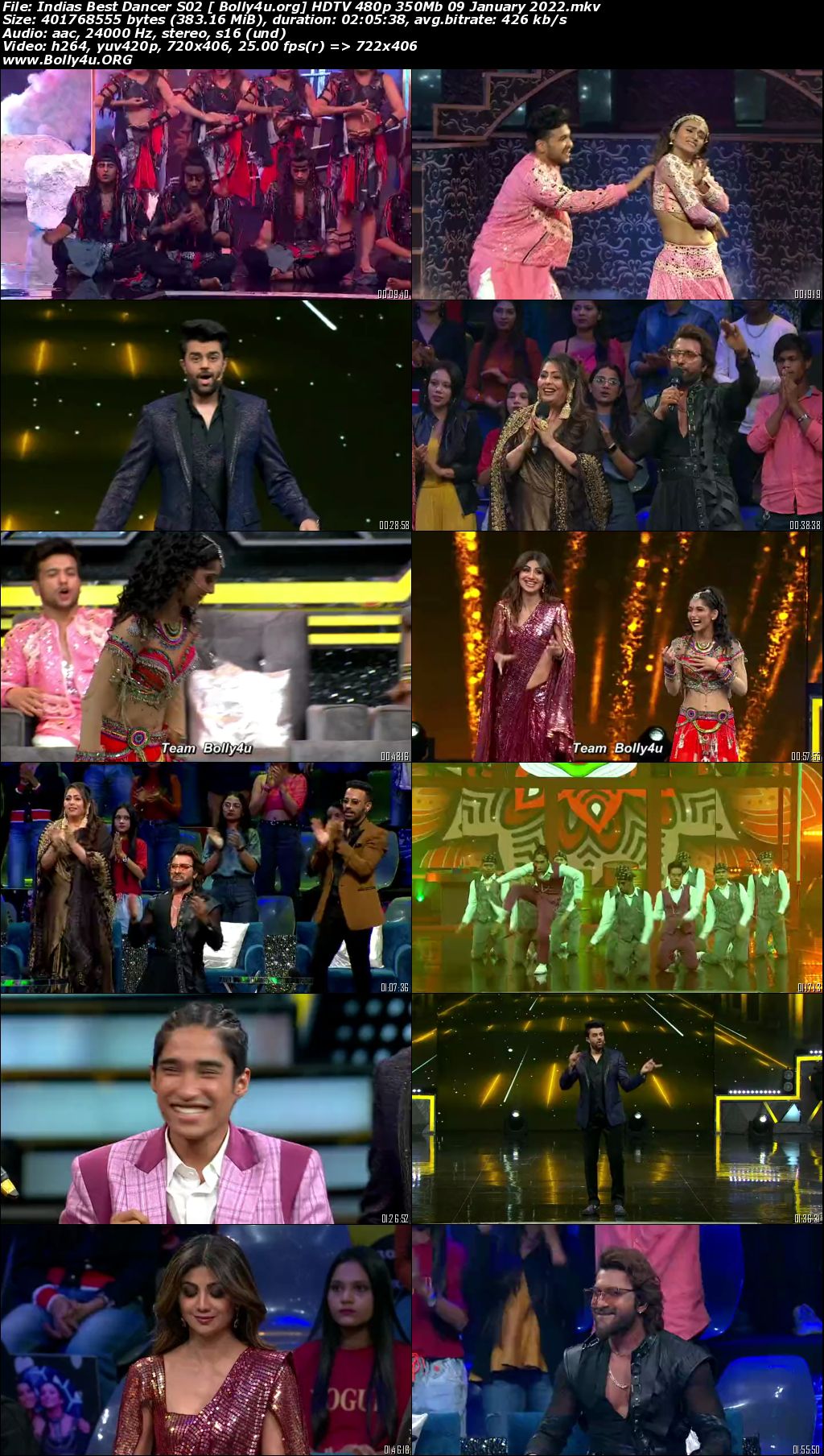 Indias Best Dancer S02 HDTV 480p 350Mb 09 January 2022 Download